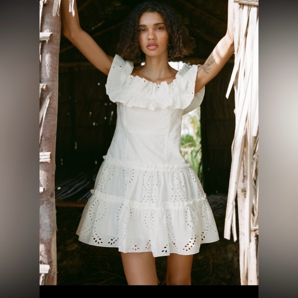 ZARA STRAPLESS/off the shoulder MIN DRESS Oyster White Size XL